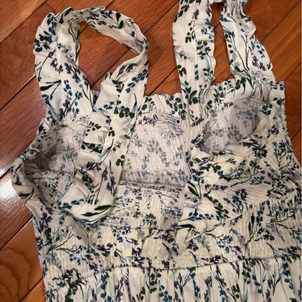 Zara Floral cinched top Maxi Dress - Picture 6 of 8
